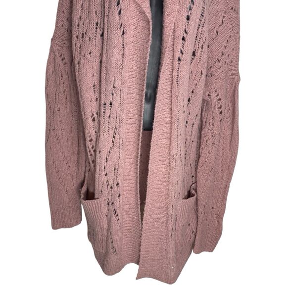 Free People Cardigan Sweater Womens XS Pink Alpaca Lemon Drop Oversized Hooded - Picture 6 of 14